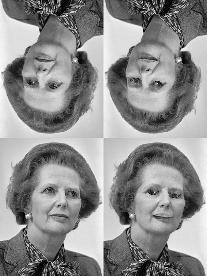 Image manipulation illustrating the 'Thatcher Effect'